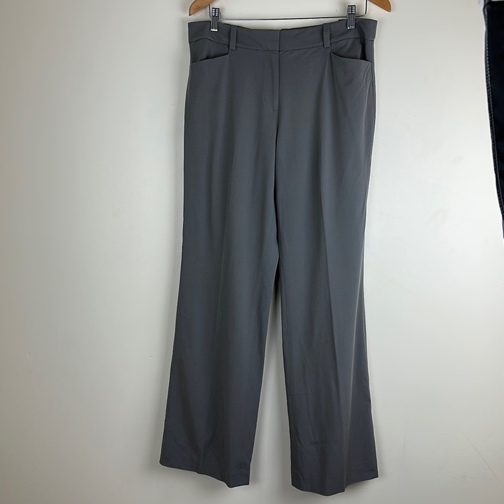 Ann Taylor Woman's Size 10 Pants Trousers Button Back Waist Detail Grey Work